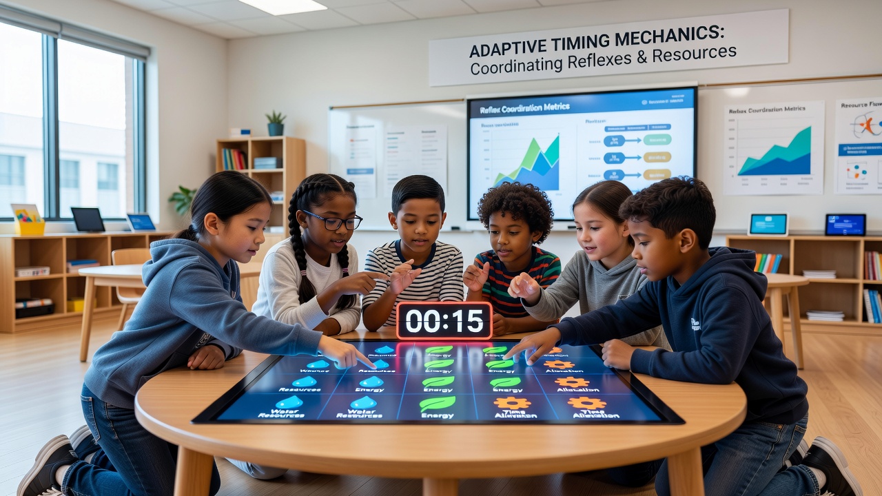 Group coordination during resource allocation phases in no-install web multiplayer environments for young learners